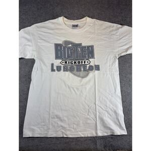 Vintage 90s Big Ten Kickouff Luncheon T Shirt Mens XL White Casual Graphic Tee